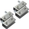 Heuskay 4 cerniere per porta in vetro a 90° con rotazione, cerniera regolabile in acciaio inox per porta, compatibile con vetro da 5-8 mm, argento (Hinge 4 pezzi)