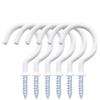 Heuskay Ganci a vite, ganci da soffitto, resistenti staffe da parete, in plastica, da avvitare, supporto per piante, 7,4 cm, bianco, 12 pezzi