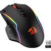 REDRAGON Mouse da gioco Wireless Redragon M810 Pro, Mouse da gioco cablato da 10000 DPI con chiave a fuoco rapido, 8 pulsanti Macro, Mouse nero/bianco