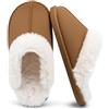 ChayChax Donna Uomo Pantofole Invernali Caldo Pelose Ciabatte Casa Comode Peluche Inverno Scarpe Casa di Cotone Morbida Winter Slippers, Marrone, 38/39 = 40/41 Etichetta