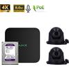 Ajax Kit videosorveglianza NVR 8 Canali + Telecamere TurretCam 8Mp Nero + HDD 2Tb - 70938