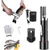Mocoli Squamapesci Elettrico, 125W Pulitore per Squame per Pesci Batteria Pulitore per Squame per Pesci 7500r/min Decalcificante per Pesci Ricaricabile per Auto Strumento per squamatrice per Pesci