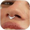BodyBonita 16G Argento Septum Piercing Acciaio Chirurgico 316L CZ Nostril Piercing Naso Cerchio Helix Orecchino Trago Naso Cerchio Daith Cartilagine Setto Rook Piercing Naso Anello 10mm Lustrous Beam