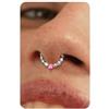 BodyBonita 16G Argento Septum Piercing Acciaio Chirurgico 316L CZ Nostril Piercing Naso Cerchio Helix Orecchino Trago Naso Cerchio Daith Cartilagine Setto Rook Piercing Naso Anello 8mm Vivid Spectrum