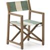 La Forma Sedia pieghevole da esterno Vilara a righe verdi e beige in legno massiccio di acacia 100% FSC