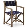 La Forma Sedia pieghevole da esterno Vilara a righe blu e beige in legno massiccio di acacia 100% FSC