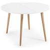 La Forma Tavolo rotondo allungabile Oqui MDF laccato bianco gambe massello di faggio 120(200)x120cm
