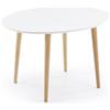 La Forma Tavolo ovale allungabile Oqui MDF laccato bianco gambe massello di faggio 120 (200) x 90cm