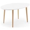 La Forma Tavolo ovale allungabile Oqui MDF laccato bianco gambe massello di faggio 140 (220) x 90cm