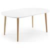 La Forma Tavolo allungabile Oqui MDF laccato bianco, gambe in massello di faggio 160(260)x 100cm