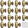 GOTRUST 15 Pomello per Mobili Vintage Bronzo, 30mm Maniglie Rotonde Antiche, Pomello Metallo per Cassetto a Fungo, Manico Rotondo a Foro Singolo con Viti Abbinate per Armadietti, Cassetti, Cucina, Bagno