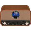 Roadstar HRA1782ND+BK Sistema Micro Vintage, Radio DAB/ DAB+/ FM, Lettore CD-MP3/ CDR/ CDRW, Stereo, Bluetooth, USB, AUX IN RCA, Telecomando, Connessione per Cuffie, Retrò, Nero