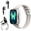 Bewinner Smart Watch con Auricolari - Design Innovativo 2 in 1, Smartwatch con Schermo da 2,01 Pollici, Orologio Fitness Tracker con Auricolare Wireless per IOS e Android (SILVER)