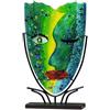 Laure Terrier Vaso Green Vista a forma di vaso in vetro colorato, altezza 48 cm, pezzo originale per decorazione unica