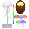 Denash LED Lampada Meduse, Controllo Vocale con 9 Gambe Danzanti, Lampada da Comodino Ricaricabile con Meduse da Nuoto con Gradiente RGB per Feste in Camera da Letto Decorazioni per La Casa