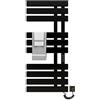 SKYLYZH Scaldasalviette Elettrico, Termostato WiFi Smart Scaldasalviette, per Alexa e Google Home e APP, 500x1100 mm, Portasciugamani elettrico, Scaldasalviette Elettrico Bagno Basso Consumo-WIFI Black Right