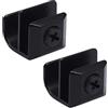 Heuskay Maniglie per Porta in Vetro - Manico Con Clip in Lega di Zinco, Senza Foratura, Morsetti per Porte da 3 a 5 mm, Cassetto Vetrina, C (Nero)