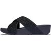 Fitflop Women's Lulu Glitterdust Cross Slides Sandal, Marina Militare, 43 EU