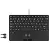 Perixx PERIBOARD-526 Mini Tastiera Cabla con Trackball, Interruttori a Forbice, 78 Tasti, 2 Tasti Mouse Integrati, USB, Layout IT, Nero