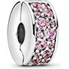 PANDORA Colours Clip in argento con pavé di zirconia cubica verde acqua e impugnatura in silicone, rosa