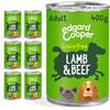 Edgard Cooper Edgard & Cooper Cibo umido per cani, Adulti, (Agnello/Manzo, 400g x 6), umido cani, carne fresca e ingredienti naturali, senza cereali, ipoallergenico, senza zuccheri aggiunti