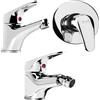 OGOMONDO Tris rubinetti miscelatori bidet lavabo doccia ad incasso linea europa cromata