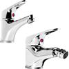 OGOMONDO Coppia di miscelatore rubinetto bidet e miscelatore lavabo linea europa cromata