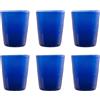 MEMENTO Bicchieri Acqua Monocolore Blue Set 6 Pezzi 250ml Pasta di Vetro