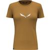 Salewa Maglietta Solid Dry W, Logo Golden Brown, M Donna