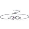 Lydreewam Bracciale Sorella Donna Argento 925 Bracciale Infinito per Sorelle Migliore Amico Amicizia Regalo di Compleanno Laurea, Regolabile 16+3 cm