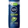 NIVEA MEN Energy Doccia Shampoo 6 x 250 ml, Docciaschiuma uomo rivitalizzante per corpo, viso e capelli, Docciaschiuma e shampoo uomo rinfrescante con Estratto di Menta