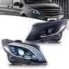 VLAND Motor VLAND Fari full LED per Classe V Vito W447 MPV alogeno 2014-2023 con avviamento blu DRL lato conducente e passeggero (Stile A)
