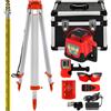 VEVOR Kit Livella Laser Rotante a 360 Gradi con Raggio Rosso + 1.65M Righello Misurazione in Alluminio + 5M Treppiede a 5 Sezioni per Architettura, Costruzioni Edili, Installazione di Attrezzature