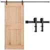 VEVOR Kit Ferramenta per Porta Scorrevole da Fienile 3048 mm, Capacità 150 kg, Compatibile con Larghezza max. 1524 mm e Spessore da 34,9 a 44,45 mm, Binario Resistente Rullo a Forma L, Nero