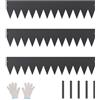 VEVOR Bordatura in Acciaio Metallo Antiruggine per Giardino, Bordatura Pieghevole per Prato Resistente, Facile da Installare, Divisorio Aiuole Cortile, Nero 3 Pezzi 1016 x 203 x 1,5 mm