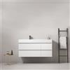 MedaHome Mobile bagno sospeso 120 cm Bianco Lavabo a Sinistra in Resina Senza Specchio - Fiji Wood