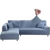 Jaotto Copridivano angolare estensibile 2 pezzi, copridivano elastico a forma di L, rivestimento per divano universale lavabile, copertura per divano (1 posto+2 posti, grigio blu)