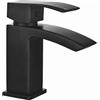 VeeBath Tidal - Miscelatore monocomando per lavabo con scarico, finitura nera opaca, bordo squadrato, leva singola, moderno rubinetto da bagno, miscelatore moderno per lavabo