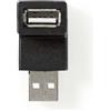 NEDIS Adattatore USB-A | USB 2.0 | spina USB-A | presa USB-A | 480 Mbps | Rotondo | Nichelato | PVC | Nero | Scatola