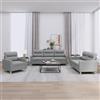 Gecheer Set di Divani 3 pz con Cuscini Grigio Chiaro in Tessuto,Divano per Soggiorno,Divano Imbottito,Divano Moderno,Divano a 2 Posti/3 Posti,Divano Letto sofà,Divano Salotto Moderno,# 4