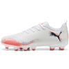 PUMA Scarpe da calcio FUTURE 8 PLAY FG/AG per ragazzi, Scarpe, Bianco/Nero/Glowing Rosso, 29