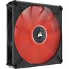 CORSAIR ML ELITE Series, ML140 LED ELITE, 140mm Magnetic Levitation Red LED Fan with AirGuide, Single Pack