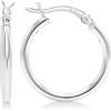 KEZEF Orecchini a cerchio in argento per donna - Cerchi in argento 925-2 mm di spessore - Piccoli orecchini a cerchio in argento per uomo - Orecchini in argento ipoallergenici di 25 mm di diametro