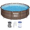 Bestway 56709-3 Set Piscina Fuori Terra Steel Pro MAX Rotonda da 366x100 cm