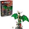 LEGO Ninjago Drago-Guardiano - Giocattolo da Costruire di Action Figure Snodabile con Minifigure del Maestro Wu ed Espositore Effetto Roccia - Regalo per Bambini 14+ Anni Fan di Monstrosity - 71847