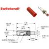 Switchcraft 763, plug ROSSO alimentazione DC per prese 2,1mm, d: 5,5mm, L: 9,5mm
