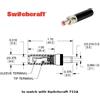 Switchcraft 762K, plug NERO alimentazione DC per prese 2,1mm, d: 5,5mm, L: 9,5mm (per jack 722)