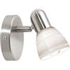 EGLO - DAKAR 1 APPLIQUE NICKEL OPACO CON PARALUME MOBILE IN VETRO BIANCO E14 1X25W 88472
