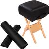 TecTake® Accessori Lettino Massaggio, Sgabello Imbottito, Rullo Cilindrico, Mezzo Cilindro, Cuscino per Lettino, Rullo Fisioterapia, Cilindro per Fisioterapia - Nero