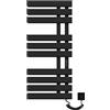SKYLYZH Scaldasalviette Elettrico, 500x1100mm Radiatore Scaldasalviette, Parete Stendino Elettrico, Temperatura costante intelligente Portasciugamani da Bagno Elettrico, Termoarredo Elettrico-Black Right